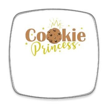 Cookie Princess Mädchen Süßes naschen - Viereckiger Kühlschrankmagnet - Weiß - Vorne