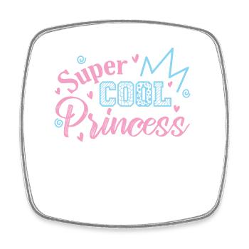 Super Cool Princess Hobby Beauty Girl - Square fridge magnet - white - Front