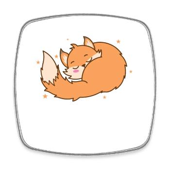 Fox rêves animal nature environnement renard roux - Magnet carré - blanc - Devant
