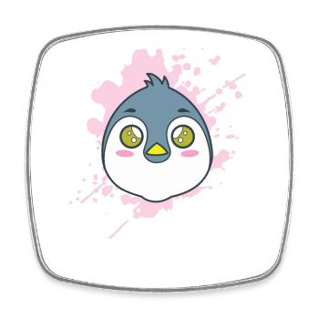 Pinguin im japanischen Kawaii Stil Tier - Viereckiger Kühlschrankmagnet - Weiß - Vorne