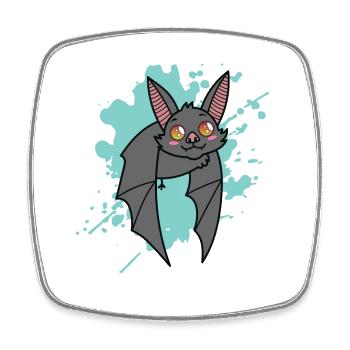 Chauve-souris dans un animal japonais de style kawaii - Magnet carré - blanc - Devant