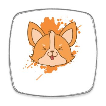 Fuchs im japanischen Kawaii Stil Tier - Viereckiger Kühlschrankmagnet - Weiß - Vorne