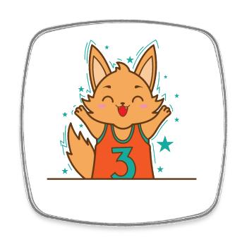 Lapin dans un animal japonais de style kawaii - Magnet carré - blanc - Devant