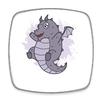 Drache Kawaii niedliches Fantasie Tier - Viereckiger Kühlschrankmagnet - Weiß - Vorne