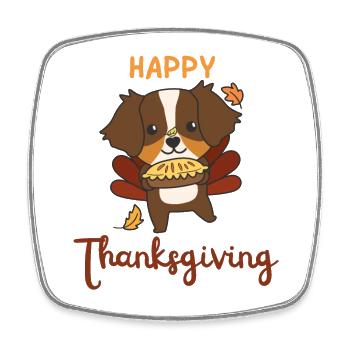 thanksgiving day turkey Australian Shepherd Pie - Square fridge magnet - white - Front