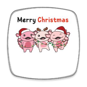 Axolotl Noël Sweet Axolotls Joyeux Noël - Magnet carré - blanc - Devant