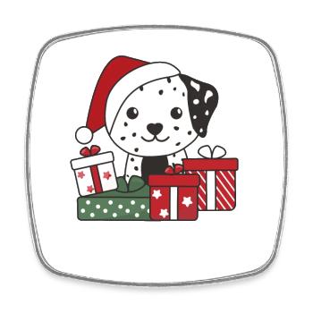 Dalmatiner Weihnachten Geschenk Winter Hunde - Viereckiger Kühlschrankmagnet - Weiß - Vorne
