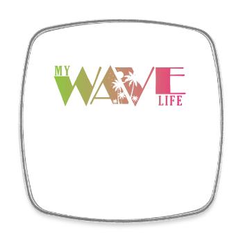 Wave Life Surf Sports nautiques - Magnet carré - blanc - Devant