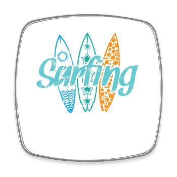 Surf Sports nautiques Surf Vent - Magnet carré - blanc - Devant