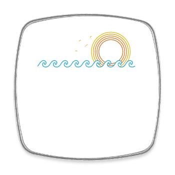 Vagues et soleil pour surfer Surf - Magnet carré - blanc - Devant