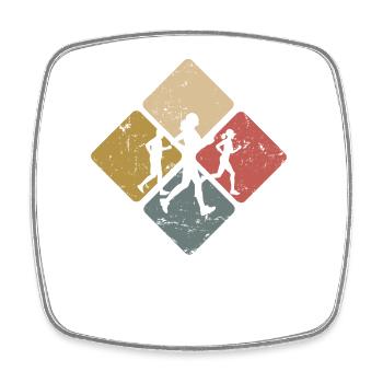 Running Jogging Racing Sports Fitness - Square fridge magnet - white - Front