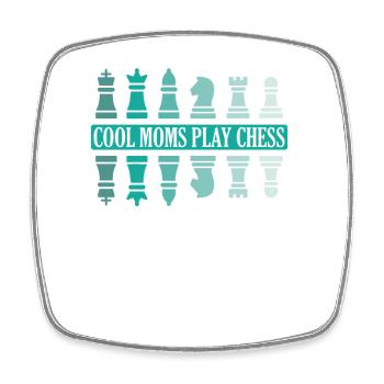 Cool Moms play Chess Schach Denksport - Viereckiger Kühlschrankmagnet - Weiß - Vorne