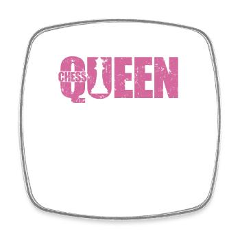 Jeu de société Chess Queen Chess Casse-tête - Magnet carré - blanc - Devant