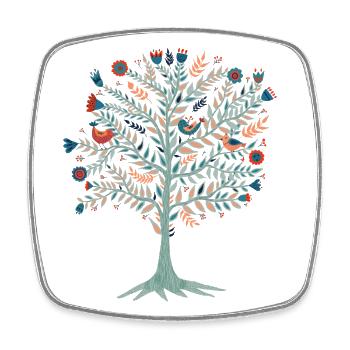 Baum. Baum des Lebens. Yggdrasil - Viereckiger Kühlschrankmagnet - Weiß - Vorne