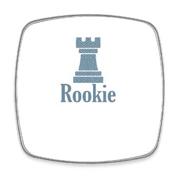 Rookie Chess Brain Teaser Jeu de société - Magnet carré - blanc - Devant