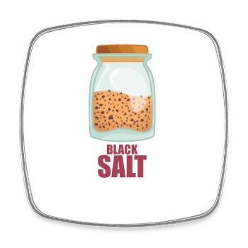 Black Salt Spice Taste Food Cooking - Square fridge magnet - white - Front