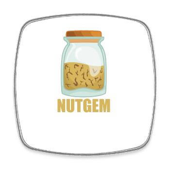 Nutgem Spice Taste Food Cooking - Square fridge magnet - white - Front