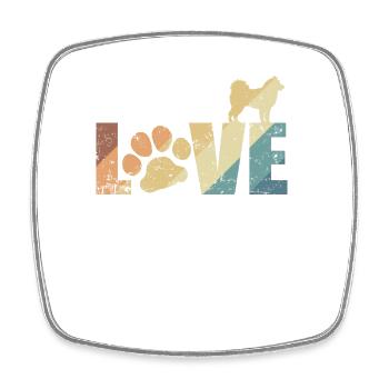 Love with Paw Alaskan Malamute Pet - Magnet carré - blanc - Devant