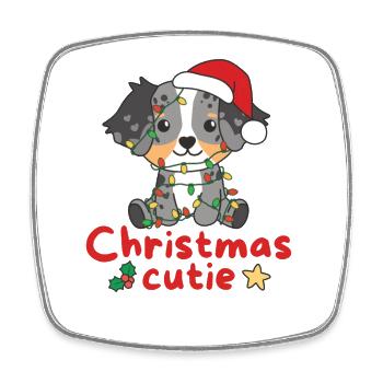 Australian Shepherd Hunde Christmas Cutie - Viereckiger Kühlschrankmagnet - Weiß - Vorne