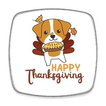 thanksgiving day outfits turkey jack Russell Pie - Square fridge magnet - white - Front