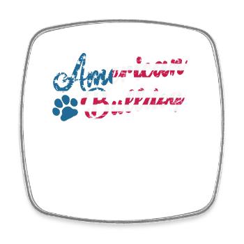 American Bulldog USA Flag and Dogs Paw - Square fridge magnet - white - Front