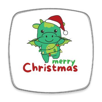 Dragon Merry Christmas Winter Animals Dragon - Square fridge magnet - white - Front