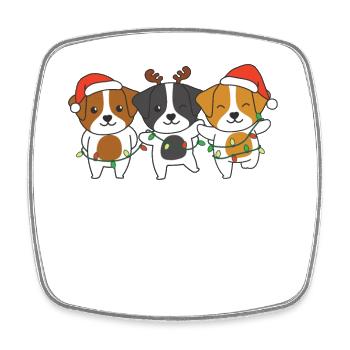 Jack Russell Weihnachten Weihnachtstier süße Hunde - Viereckiger Kühlschrankmagnet - Weiß - Vorne