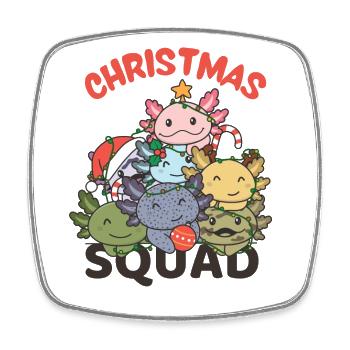 Axolotl Christmas Tree Christmas Squad Axolotls - Square fridge magnet - white - Front