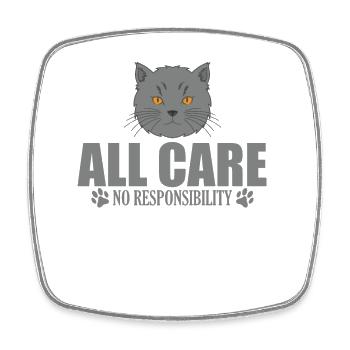 All Care No Responsibility British Shorthair - Viereckiger Kühlschrankmagnet - Weiß - Vorne