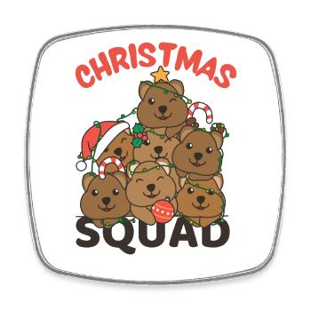 Quokka Weihnachtsbaum Christmas Squad Quokkas - Viereckiger Kühlschrankmagnet - Weiß - Vorne