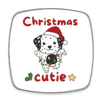 Dalmatian Christmas Dogs Christmas Cutie - Square fridge magnet - white - Front