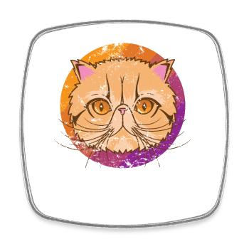 Chat persan race Chat domestique Animal de compagnie - Magnet carré - blanc - Devant