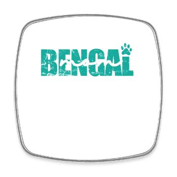 Bengal Maman Race d’animal de compagnie Chat domestique - Magnet carré - blanc - Devant