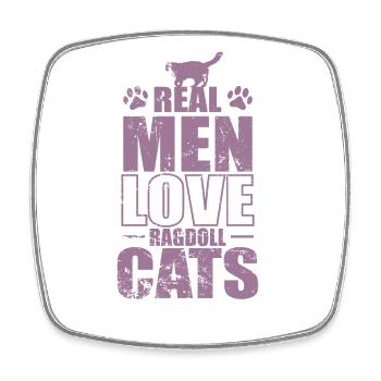 Real Men Love Ragdoll Cats Hauskatze - Viereckiger Kühlschrankmagnet - Weiß - Vorne