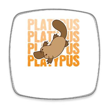 Ornithorynque de l’Outback Platypus Australie - Magnet carré - blanc - Devant