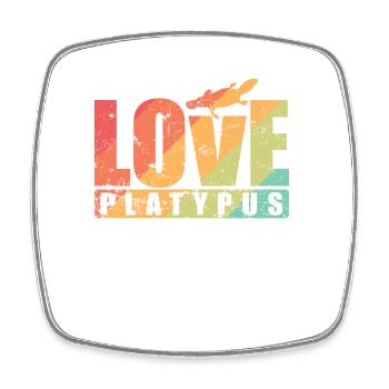 Love Platypus Australie Ornithorynque animal - Magnet carré - blanc - Devant