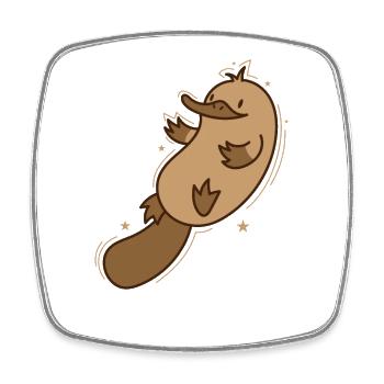 Ornithorynque Outback Australie Animal - Magnet carré - blanc - Devant