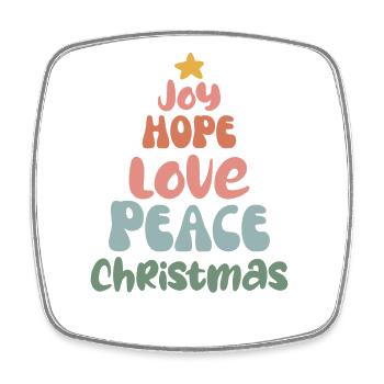 Merry Christmas groovy retro Love Peace Christmas - Viereckiger Kühlschrankmagnet - Weiß - Vorne