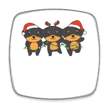Rottweiler Weihnachten Weihnachtstiere süße Hunde - Viereckiger Kühlschrankmagnet - Weiß - Vorne
