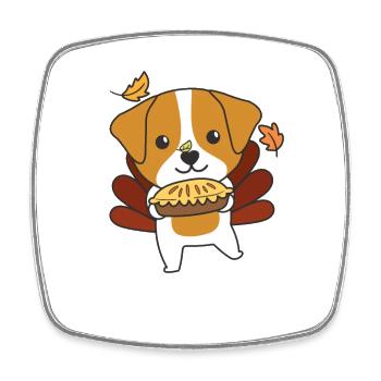 thanksgiving day outfits turkey jack Russell Pie - Square fridge magnet - white - Front