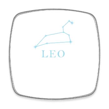 Constellation d’étoiles Signe du zodiaque Lion Lion - Magnet carré - blanc - Devant