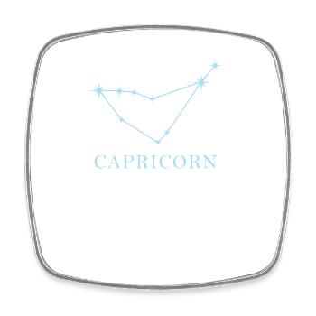 Constellation d’étoiles Signe du zodiaque Capricorne - Magnet carré - blanc - Devant