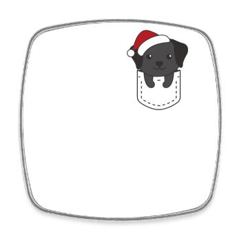 Joyeux Noël Sweet Labrador Breast Bag - Magnet carré - blanc - Devant