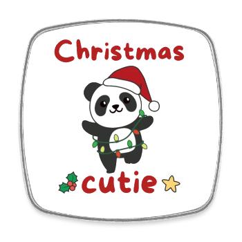 Panda Weihnachten Pandas Christmas Cutie - Square fridge magnet - white - Front