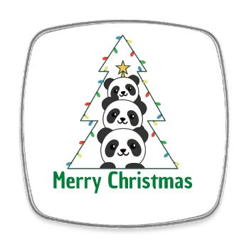 Panda Arbre de Noël Animaux de Noël Pandas - Magnet carré - blanc - Devant