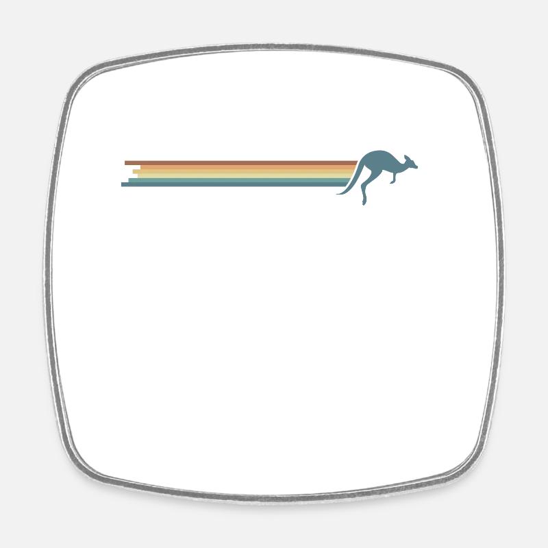 Kangourou à rayures Australie Outback - Magnet carré - blanc
