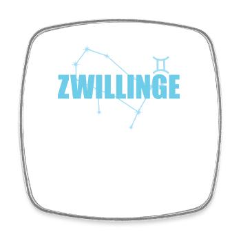 Zwillinge Sternzeichen Gemini Sternbild - Viereckiger Kühlschrankmagnet - Weiß - Vorne