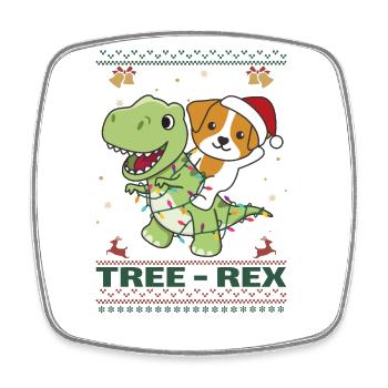 Christmas ugly christmas Jack Russell Tree Rex - Viereckiger Kühlschrankmagnet - Weiß - Vorne