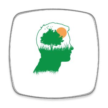 Think about the environment and nature Planet Earth - Square fridge magnet - white - Front