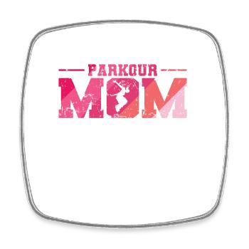 Parkour Mom Sport Training Obstacle - Magnet carré - blanc - Devant